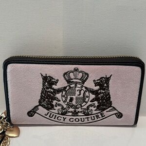 NWT Juicy Couture Long Zip Around Wallet with Wristlet Chain and CC, Coin, Bill.